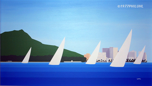 Waikiki_Weekend_original painting by Phil Uhl